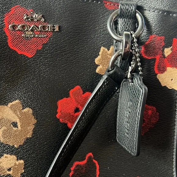 Coach Handbag Purse Leather Floral Print - Picture 2 of 7